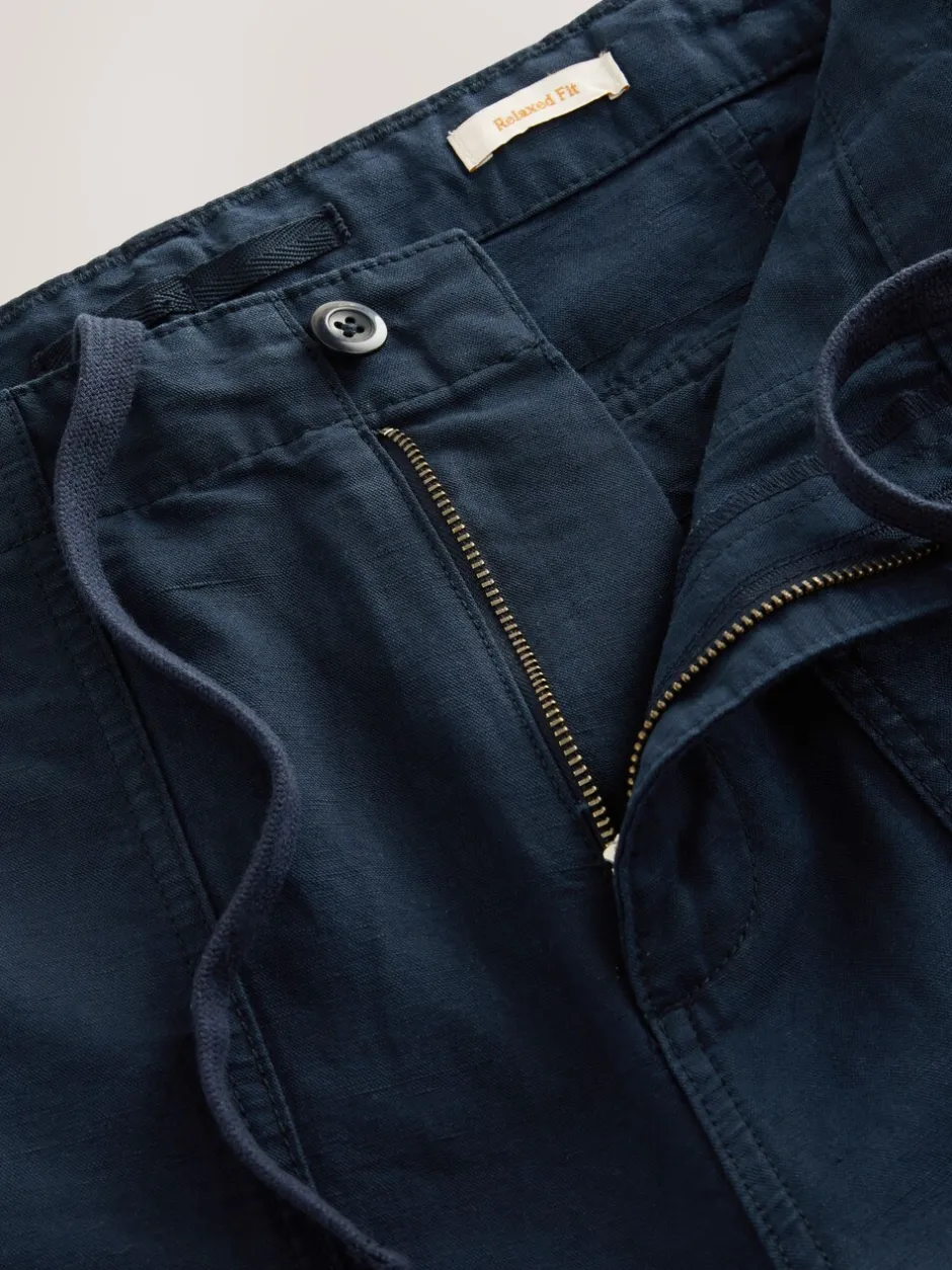 Broeken En Chino's*Next - Vermoeidheidszakken Katoen-linnen broek Marineblauw