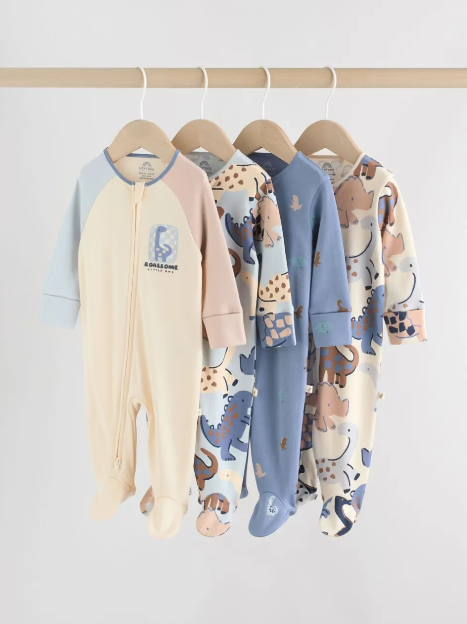 Multipacks|Babypakjes En Babypyjama's|Next - Verpakking van 4 baby pyjama's met tweewegrits (0mnd -2jr) Marineblauw