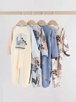 Multipacks|Babypakjes En Babypyjama's|Next - Verpakking van 4 baby pyjama's met tweewegrits (0mnd -2jr) Marineblauw