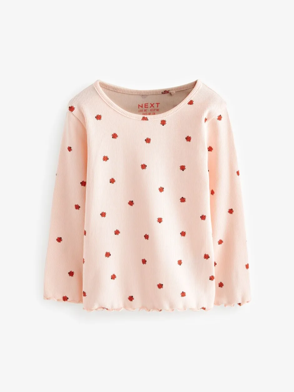 Tops|T-Shirts*Next - Verpakking van 5 geribbelde tops met lange mouwen (3mnd -7jaar) Marineblauw