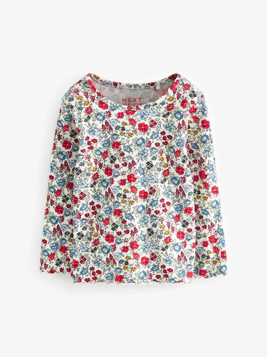 Tops|T-Shirts*Next - Verpakking van 5 geribbelde tops met lange mouwen (3mnd -7jaar) Marineblauw
