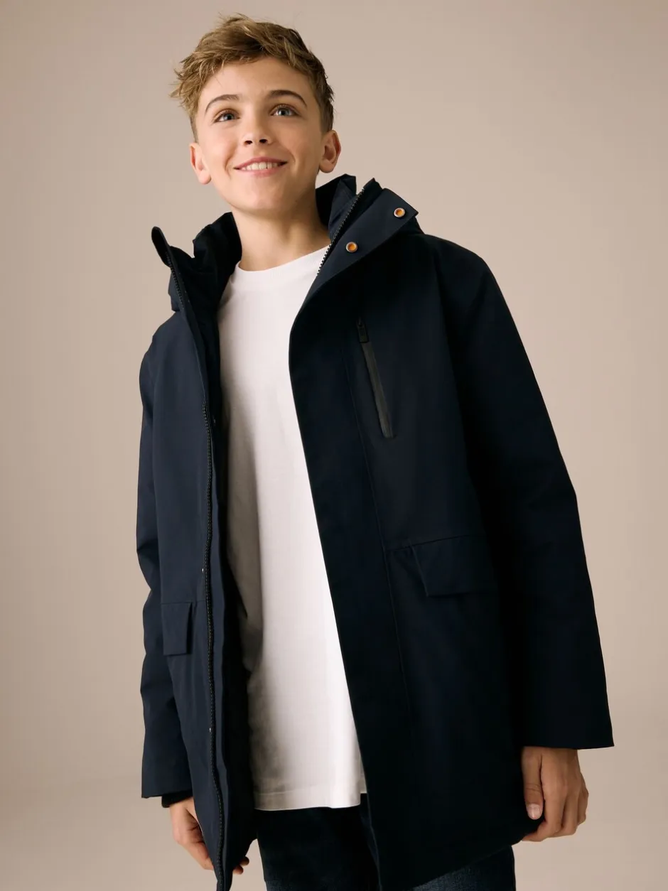 Schoolkleding|Jassen En Jacks|Next - Waterdichte parkajas (3-17jr) Marineblauw