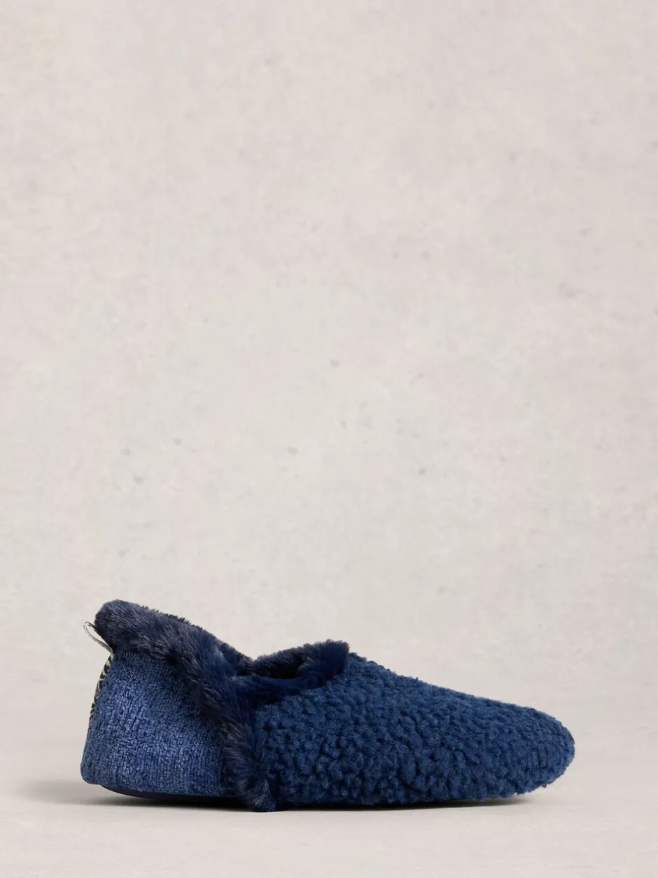 Pantoffels*White Stuff - Reya pantoffels met gesloten hiel Marineblauw