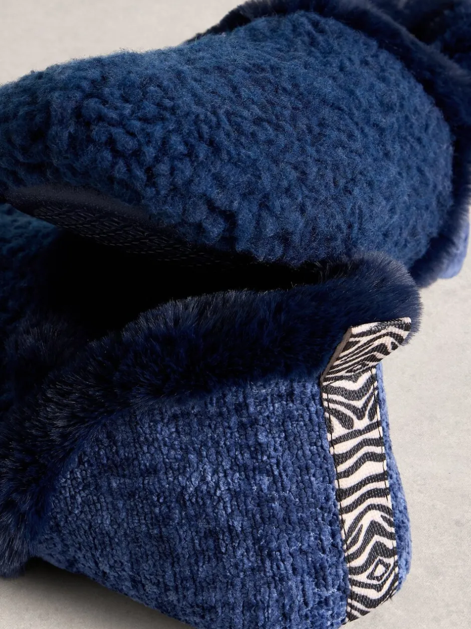 Pantoffels*White Stuff - Reya pantoffels met gesloten hiel Marineblauw