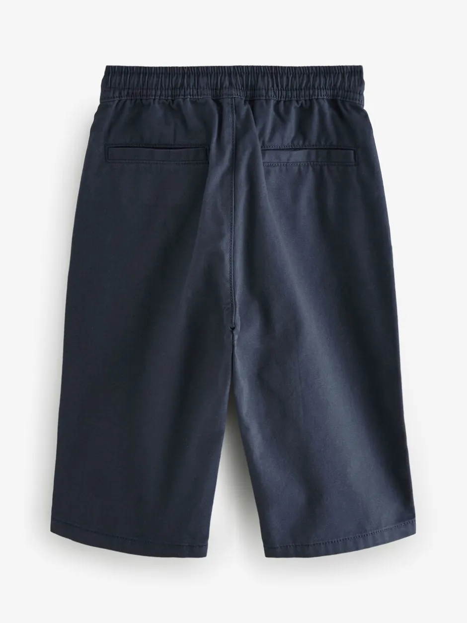 Broeken En Chino's*Next - Wijde pijpen 100% katoenen chino broek met elastische tailleband (3mnd-7jr) Marineblauw