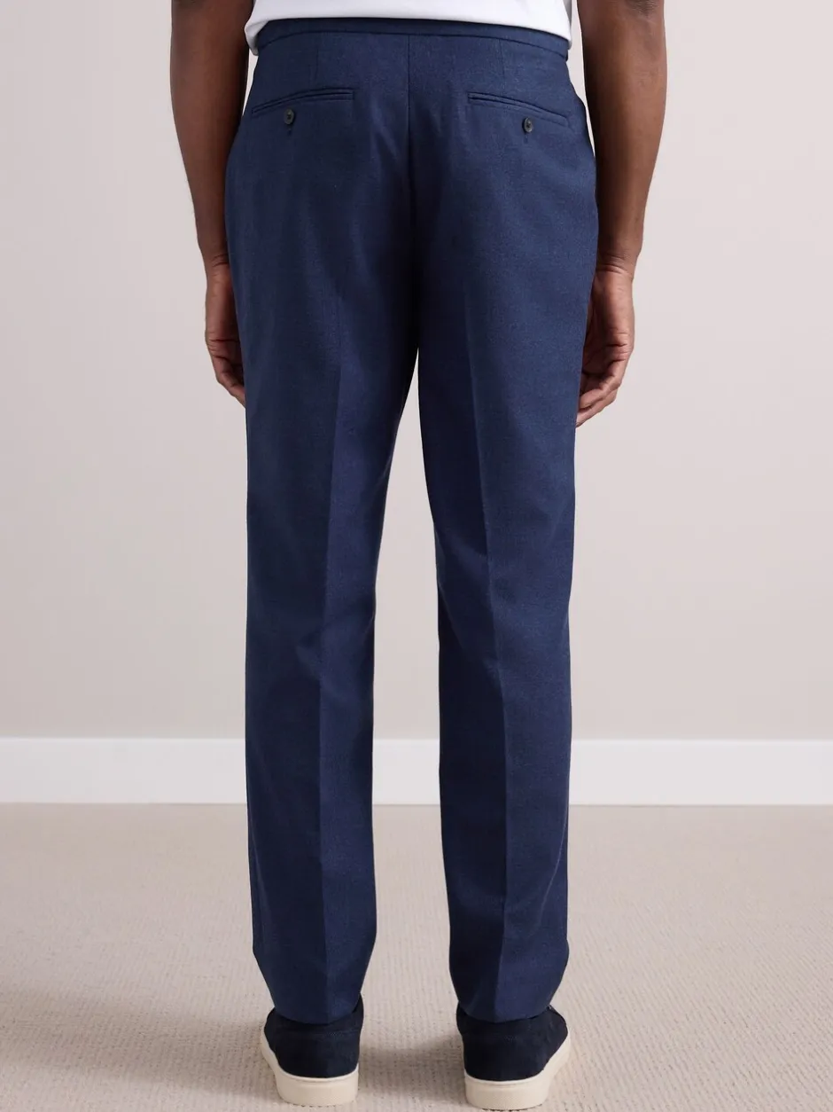 Formele Broek|Next - Wollen Rijke Slim Textuur Broek Met Zijverstellers Marineblauw