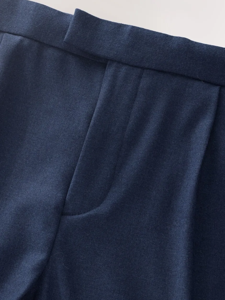 Formele Broek|Next - Wollen Rijke Slim Textuur Broek Met Zijverstellers Marineblauw