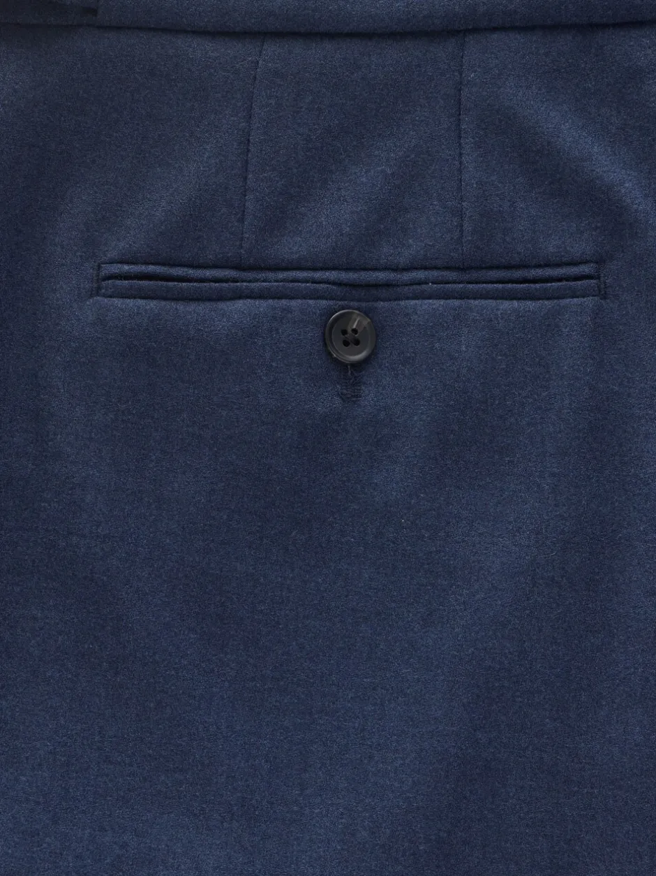 Formele Broek|Next - Wollen Rijke Slim Textuur Broek Met Zijverstellers Marineblauw