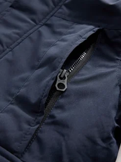 Schoolkleding|Jassen En Jacks*Next - Zware regenbestendige parka met imitatiebontrand (3-16jr) Marineblauw