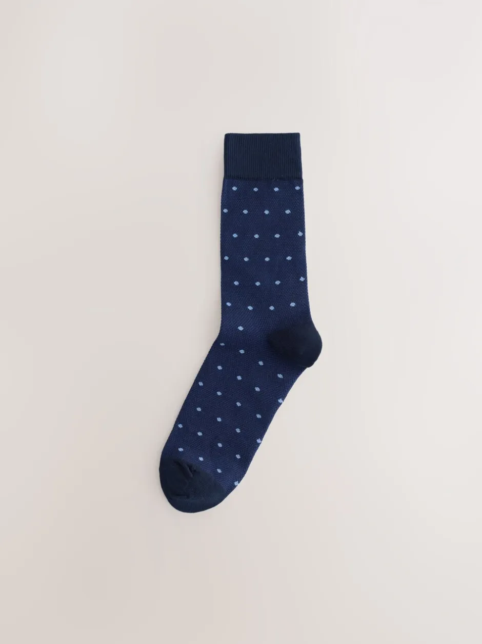 Sokken|Sokken*Next Marineblauw Blauw - 5 Paar modieuze sokken met patroon