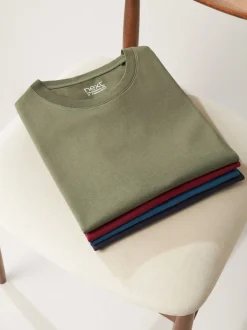 T-Shirts En Hemden*Next Marineblauw/ blauwgroen/ wit/ zwart/ groen/ bordeauxrood - Normale Pasvorm - Essential katoenen T-shirts verpakking van 6