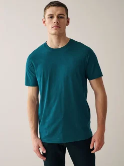 T-Shirts En Hemden*Next Marineblauw/ blauwgroen/ wit/ zwart/ groen/ bordeauxrood - Normale Pasvorm - Essential katoenen T-shirts verpakking van 6