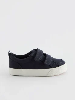Sneakers*Next - Sneakers met twee klittenbandjes Marineblauw canvas