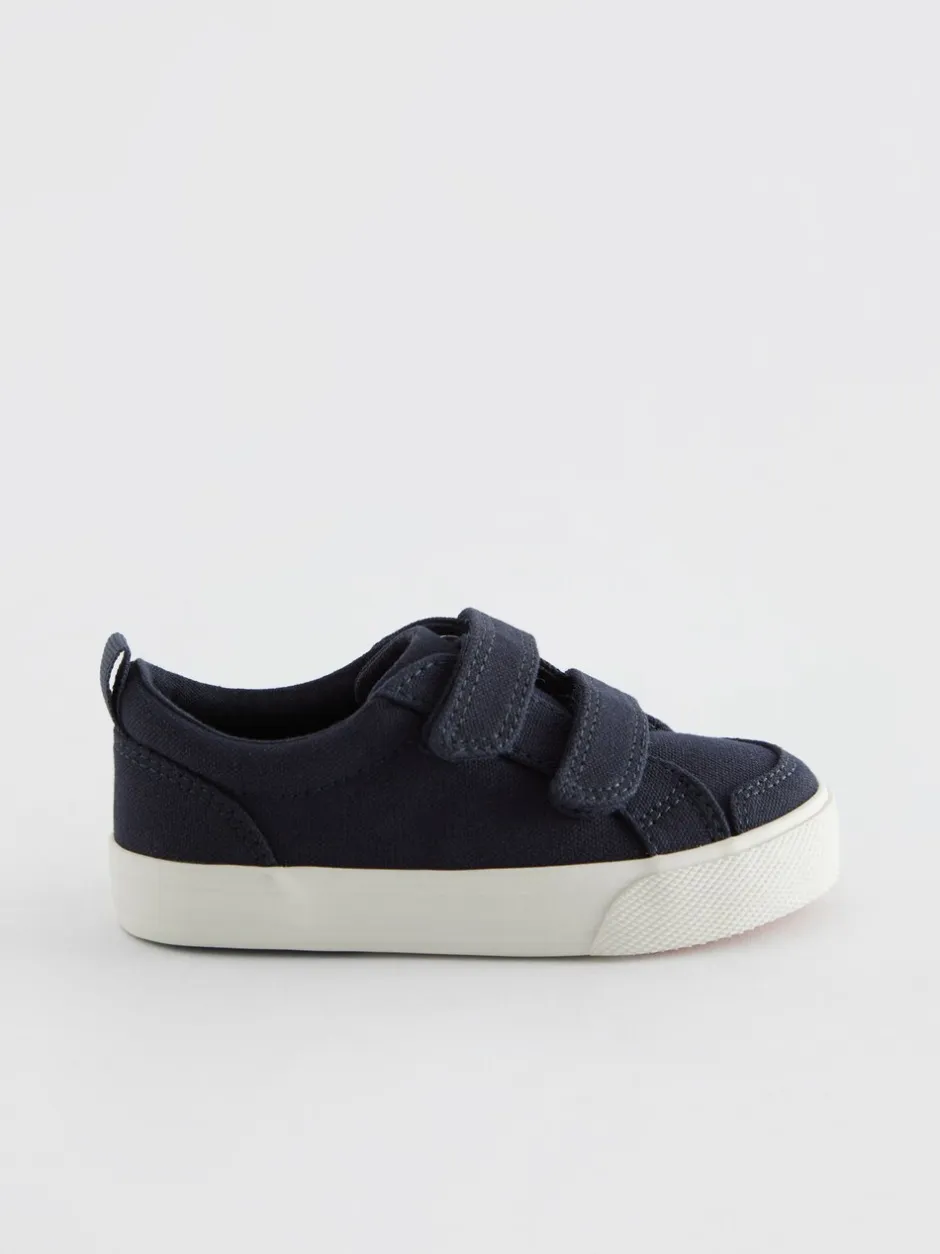 Sneakers*Next - Sneakers met twee klittenbandjes Marineblauw canvas