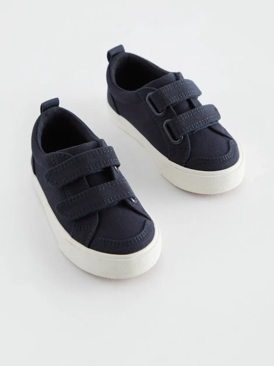 Sneakers*Next - Sneakers met twee klittenbandjes Marineblauw canvas