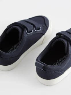 Sneakers*Next - Sneakers met twee klittenbandjes Marineblauw canvas