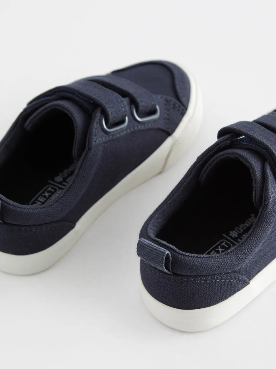 Sneakers*Next - Sneakers met twee klittenbandjes Marineblauw canvas