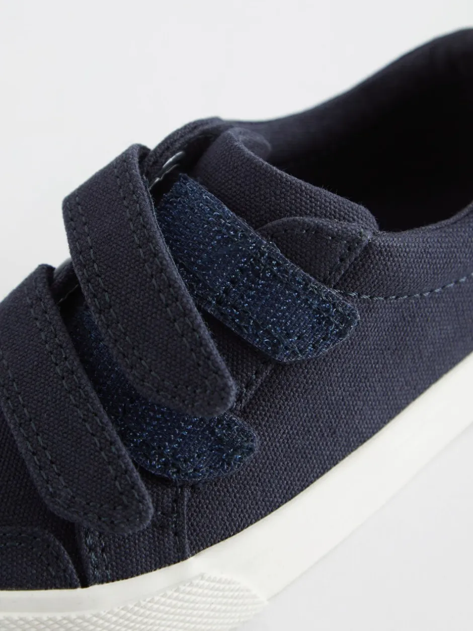 Sneakers*Next - Sneakers met twee klittenbandjes Marineblauw canvas