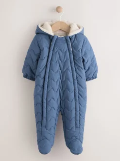 Jassen, Jacks En Kinderwagenpakjes|Jassen En Jacks|Next - Baby all-in-one van nylon met capuchon (0-18mnd) Marineblauw doorgestikt