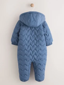 Jassen, Jacks En Kinderwagenpakjes|Jassen En Jacks|Next - Baby all-in-one van nylon met capuchon (0-18mnd) Marineblauw doorgestikt