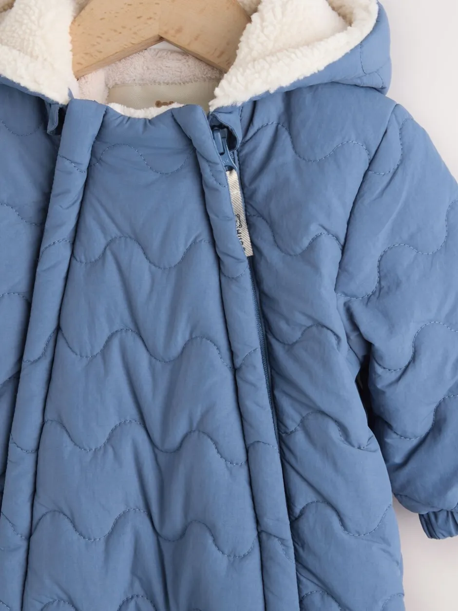 Jassen, Jacks En Kinderwagenpakjes|Jassen En Jacks|Next - Baby all-in-one van nylon met capuchon (0-18mnd) Marineblauw doorgestikt
