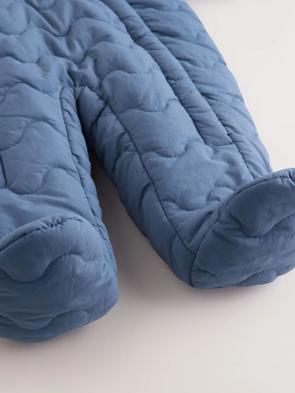 Jassen, Jacks En Kinderwagenpakjes|Jassen En Jacks|Next - Baby all-in-one van nylon met capuchon (0-18mnd) Marineblauw doorgestikt