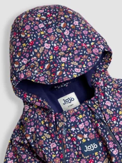 Jassen, Jacks En Kinderwagenpakjes|Jassen En Jacks*Jojo Maman Bébé - - Waterdicht regenpak met fleecevoering Marineblauw egel