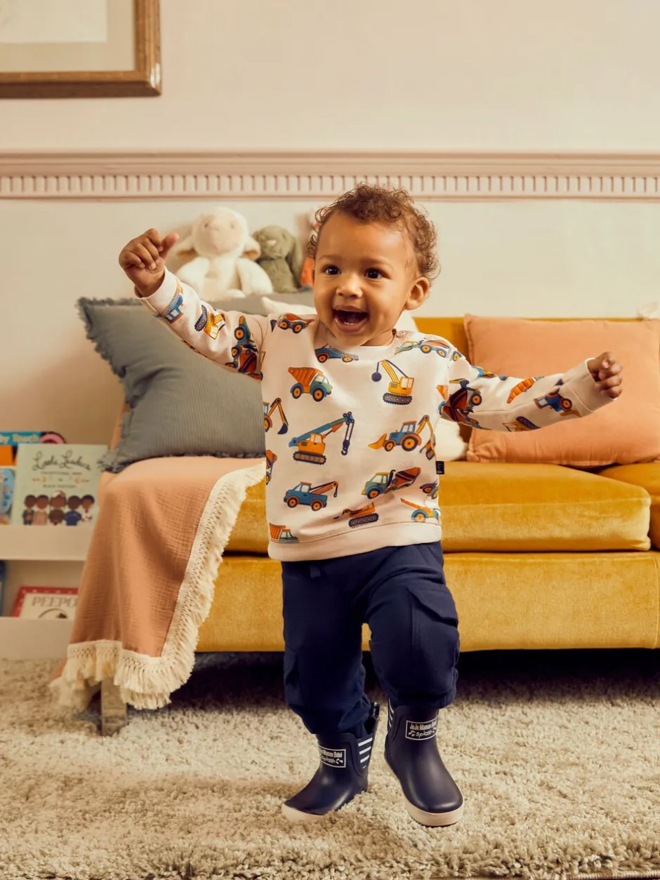 Jeans En Joggingbroeken|Jojo Maman Bébé - Cargo 100% Cotton Joggers 2 Pack Marineblauw en kakigroen
