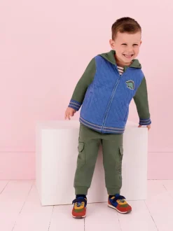 Jeans En Joggingbroeken|Jojo Maman Bébé - Cargo 100% Cotton Joggers 2 Pack Marineblauw en kakigroen