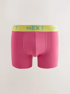 Ondergoed|Ondergoed|Next - Verpakking van 10 - Katoenrijke trunk boxers Marineblauw fel Paarse/ Oranje taillebanden