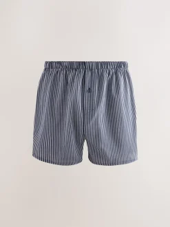 Ondergoed|Ondergoed|Next Marineblauw gemengd patroon - Verpakking van 4 - Geweven boxershorts van puur katoen