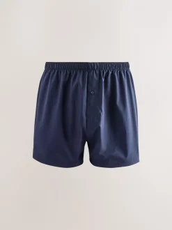 Ondergoed|Ondergoed|Next Marineblauw gemengd patroon - Verpakking van 4 - Geweven boxershorts van puur katoen