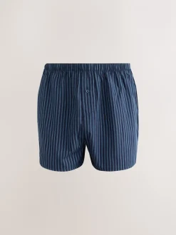 Ondergoed|Ondergoed*Next - Verpakking van 8 - Geweven boxershorts van puur katoen Marineblauw gemengd patroon