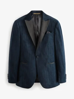Smokings En Feestkleding|Blazers En Business-Jasjes*Next - Slim Fit - Fluwelen blazer met patroon Marineblauw geometrisch