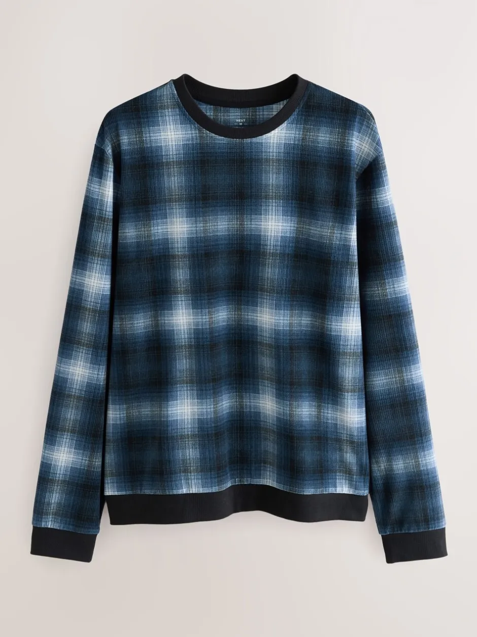 Pyjama's|Next - Motionflex - Behaaglijke pyjama met lange mouwen en boorden Marineblauw geruit
