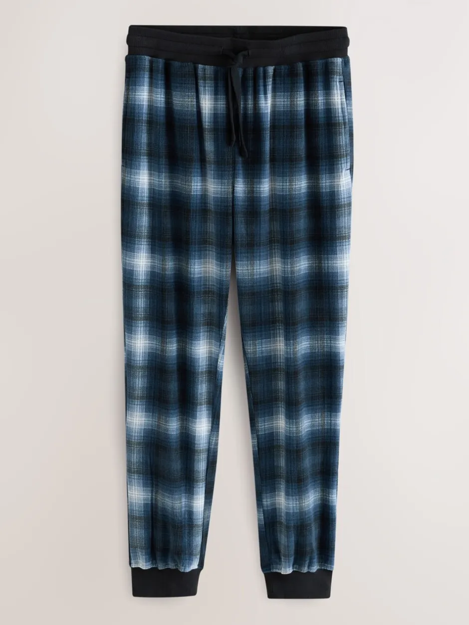 Pyjama's|Next - Motionflex - Behaaglijke pyjama met lange mouwen en boorden Marineblauw geruit