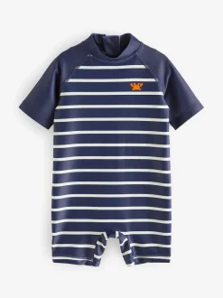 Badkleding|Badkleding|Next - Zonbeschermend onesie (3 mnd-7 jr) Marineblauw gestreept