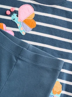 Sets En Combisets|Truien En Breisels*Next - Set met sweatshirt en legging (3 mnd-7 jr) Marineblauw gestreept met personages