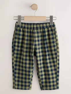 Broeken En Chino's|Next - Barrel pull-on broek (3mnd -7jr) (3mnd -7jr) Marineblauw Gingham
