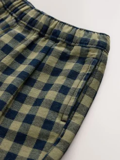 Broeken En Chino's|Next - Barrel pull-on broek (3mnd -7jr) (3mnd -7jr) Marineblauw Gingham