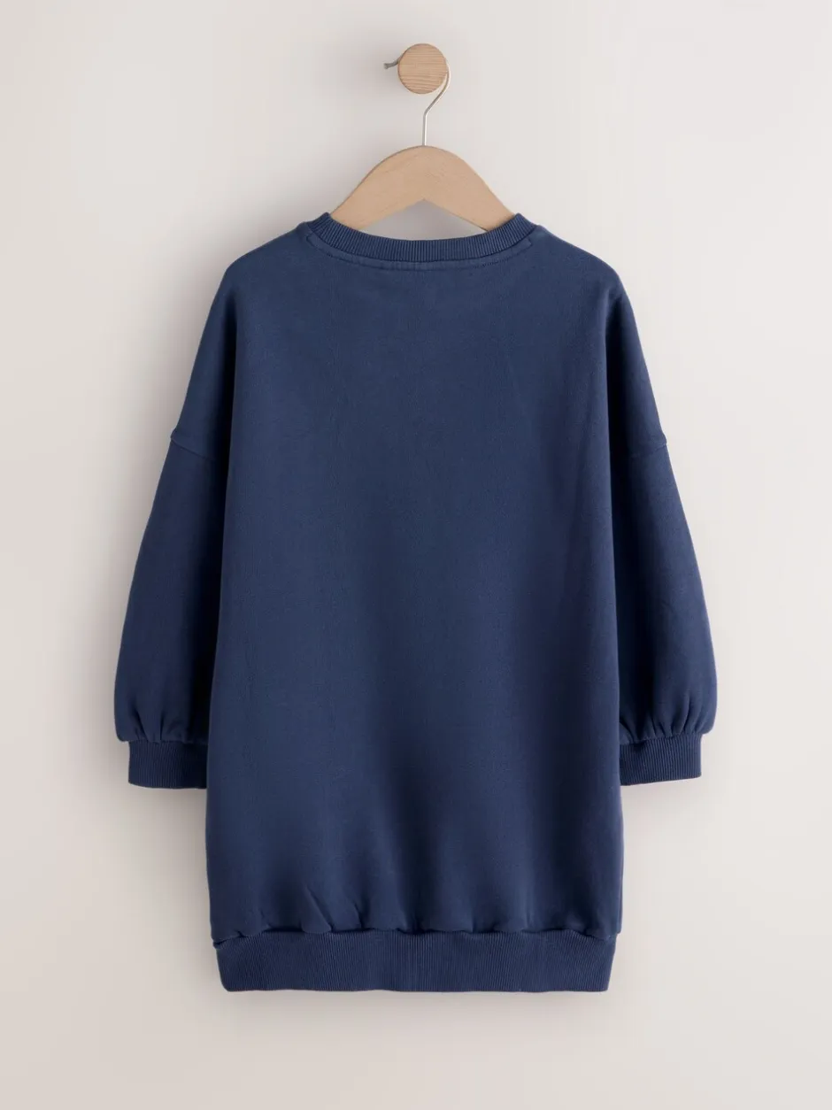 Gebreide Kleding|Jurken*Next Marineblauw hart van lovertjes - Trui-jurk (3-16 jr)