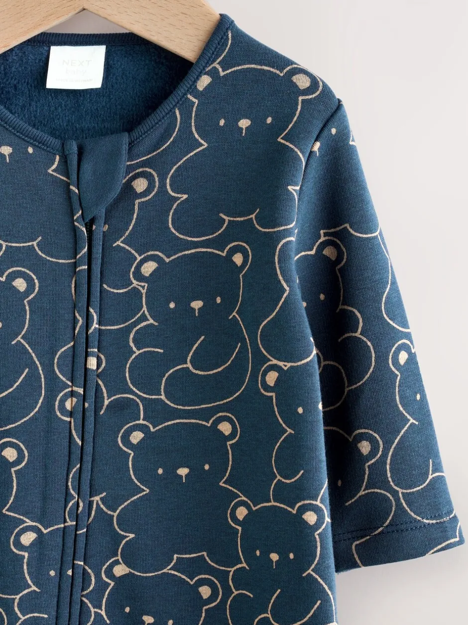 Babypakjes En Babypyjama's*Next - Babypyjama met fleecevoering Marineblauw met berenprint
