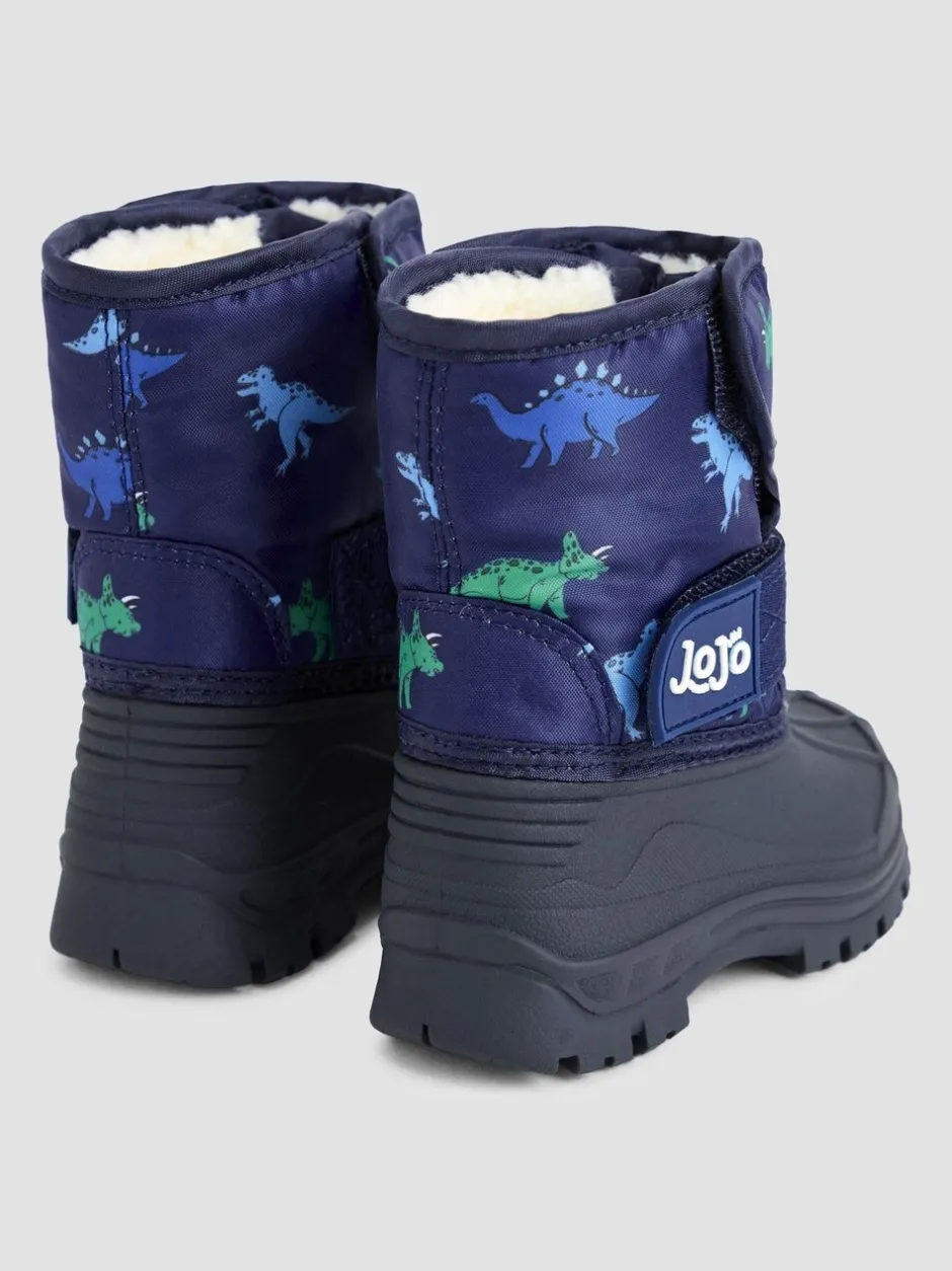 Boots|Jojo Maman Bébé - - Behaaglijke sneeuwlaarzen Marineblauw met dinosaurus
