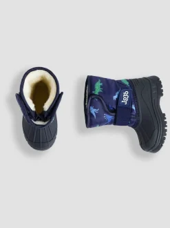 Boots|Jojo Maman Bébé - - Behaaglijke sneeuwlaarzen Marineblauw met dinosaurus