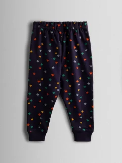 Pyjama's|Jojo Maman Bébé - Cosy Jersey Pyjamas Marineblauw met dinosaurus
