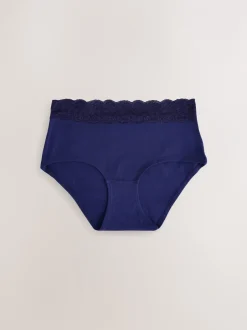 Onderbroeken*Next - Katoenen kanten slipjes 4 stuks Marineblauw met paisleymotief
