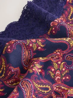 Onderbroeken*Next - Katoenen kanten slipjes 4 stuks Marineblauw met paisleymotief
