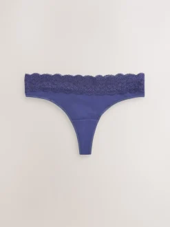 Onderbroeken*Next Marineblauw met paisleymotief - Katoenen kanten slipjes 4 stuks