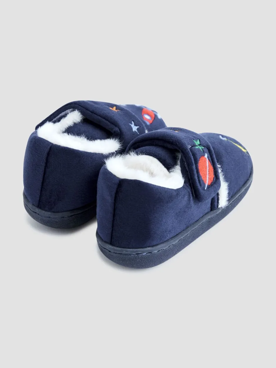 Pantoffels*Jojo Maman Bébé Marineblauw met raket - Slipper Shoe