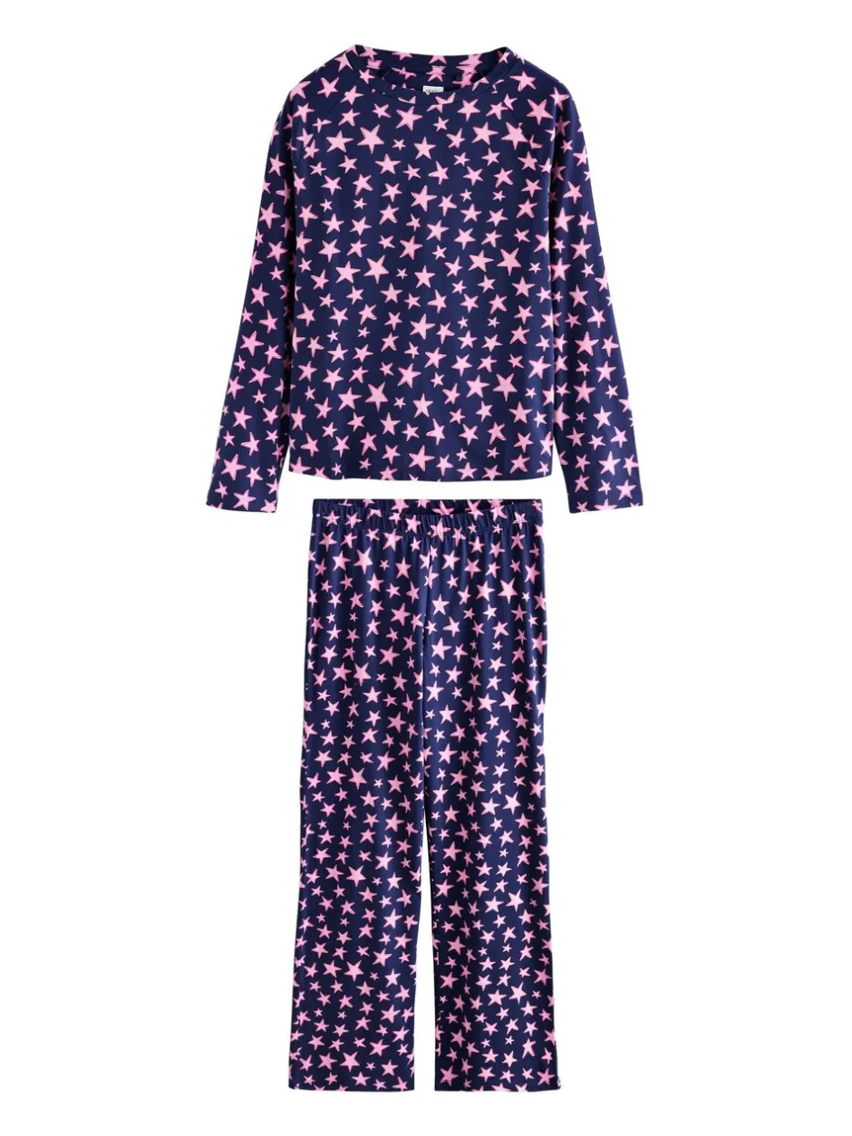 Pyjama's|Loungewear|Next - Pyjama met lange mouwen Marineblauw met sterren